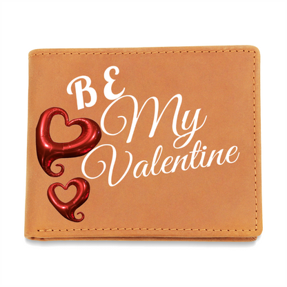 Be My Valentine Brown Leather Graphic Wallet