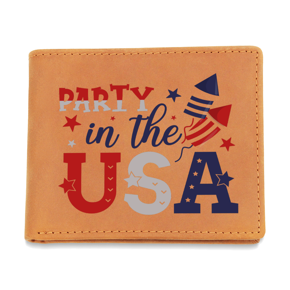 Party in the USA Genuine Leather Graphic Wallet