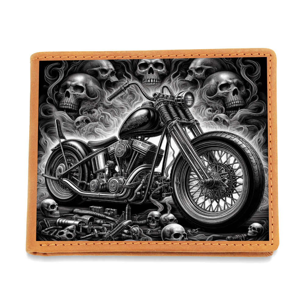 Gothic Motorcycle Genuine Leather Wallet