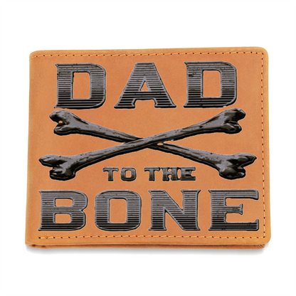 Dad to the Bone Brown Leather Graphic Wallet