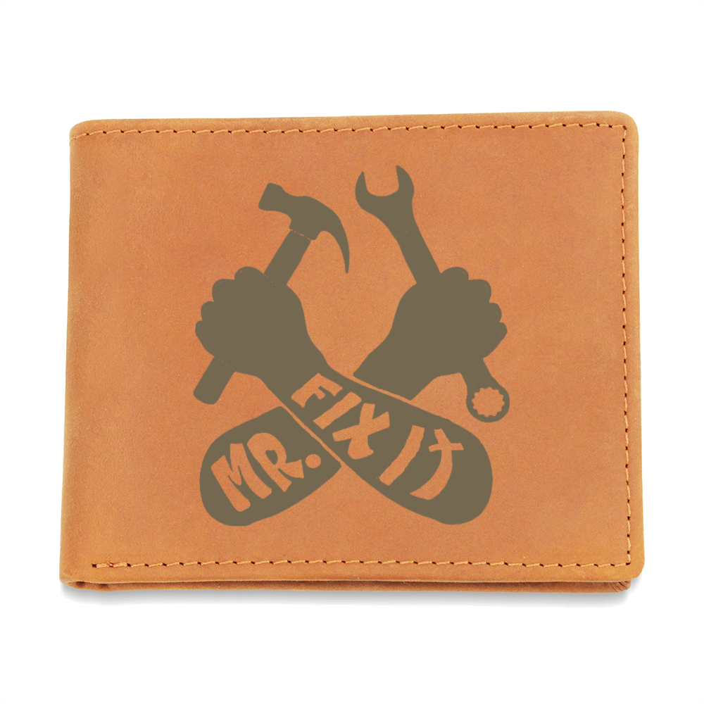 Mr. Fix It Mechanic Design Graphic Leather Wallet