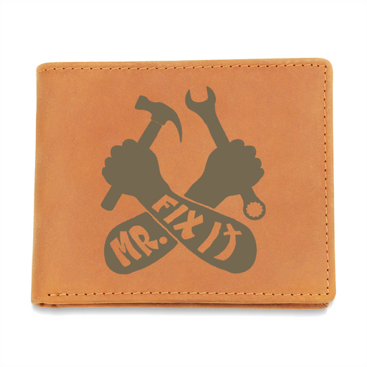 Mr. Fix It Mechanic Design Graphic Leather Wallet