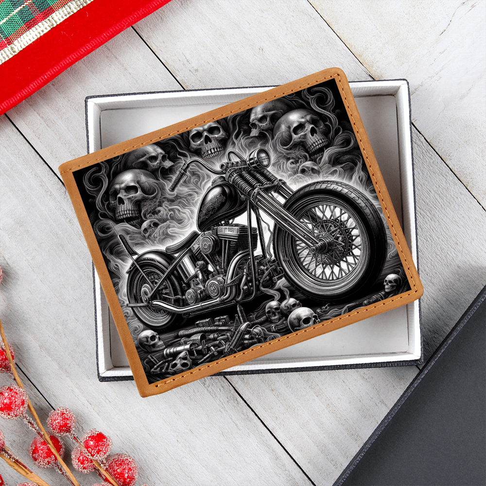 Gothic Motorcycle Genuine Leather Wallet