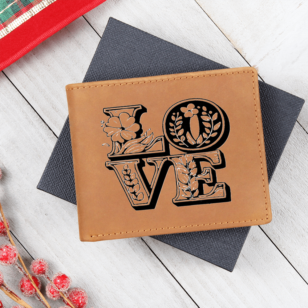 With Love Graphic Genuine Leather Wallet