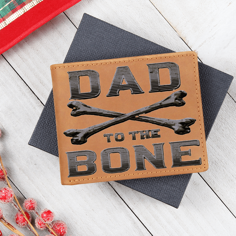 Dad to the Bone Brown Leather Graphic Wallet