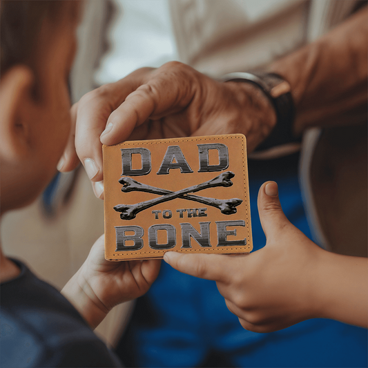 Dad to the Bone Brown Leather Graphic Wallet