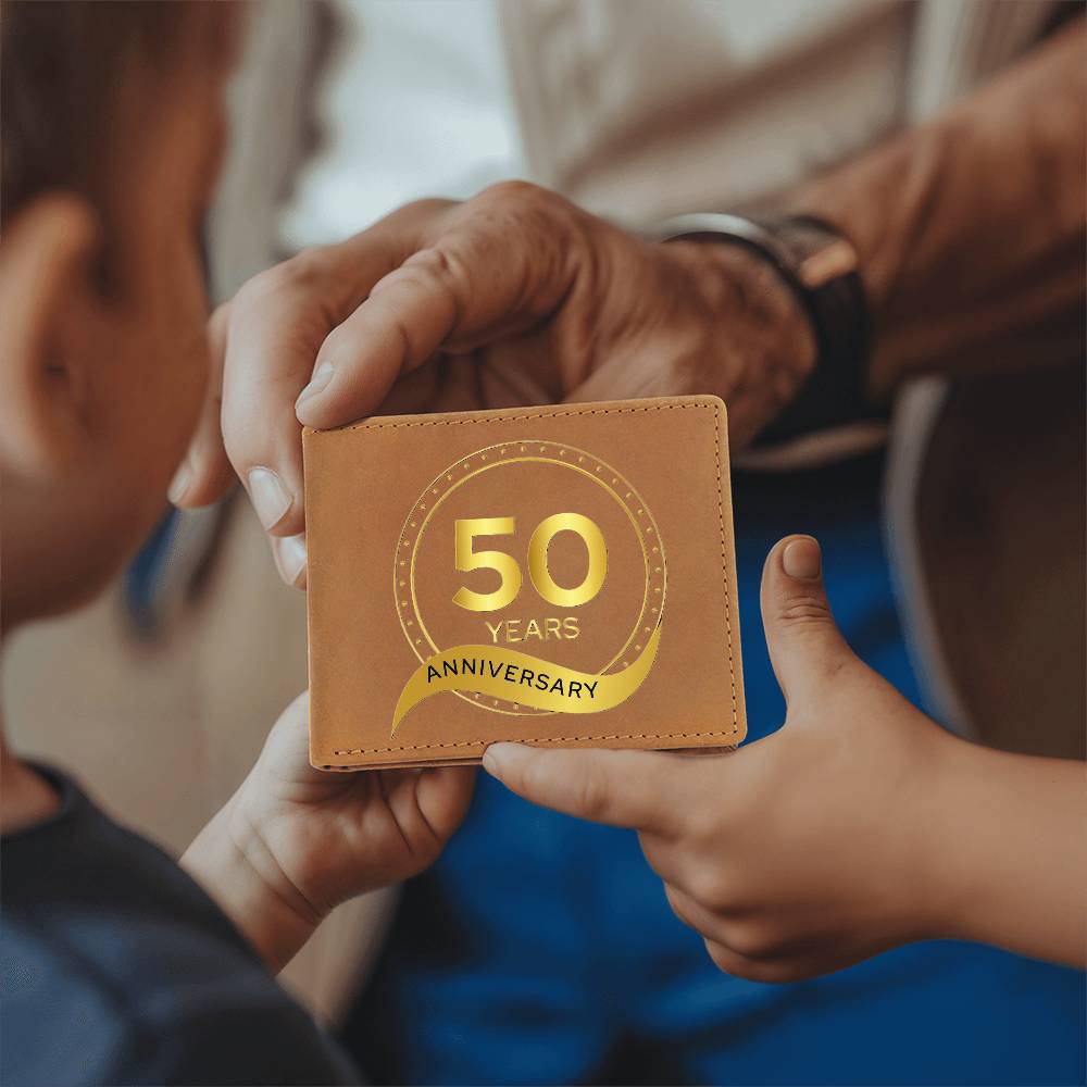 Happy 50 Years Anniversary Graphic Leather Wallet