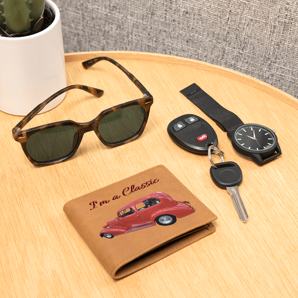 I'm a Classic Car Graphic Leather Wallet
