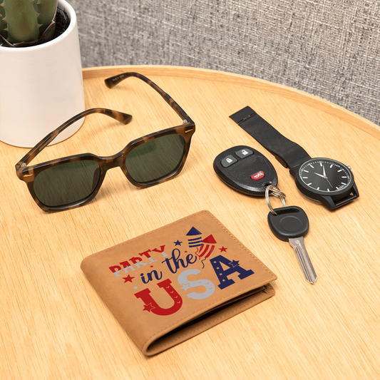 Party in the USA Genuine Leather Graphic Wallet
