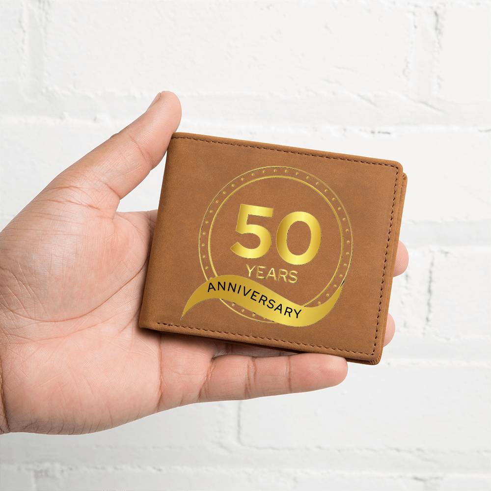 Happy 50 Years Anniversary Graphic Leather Wallet