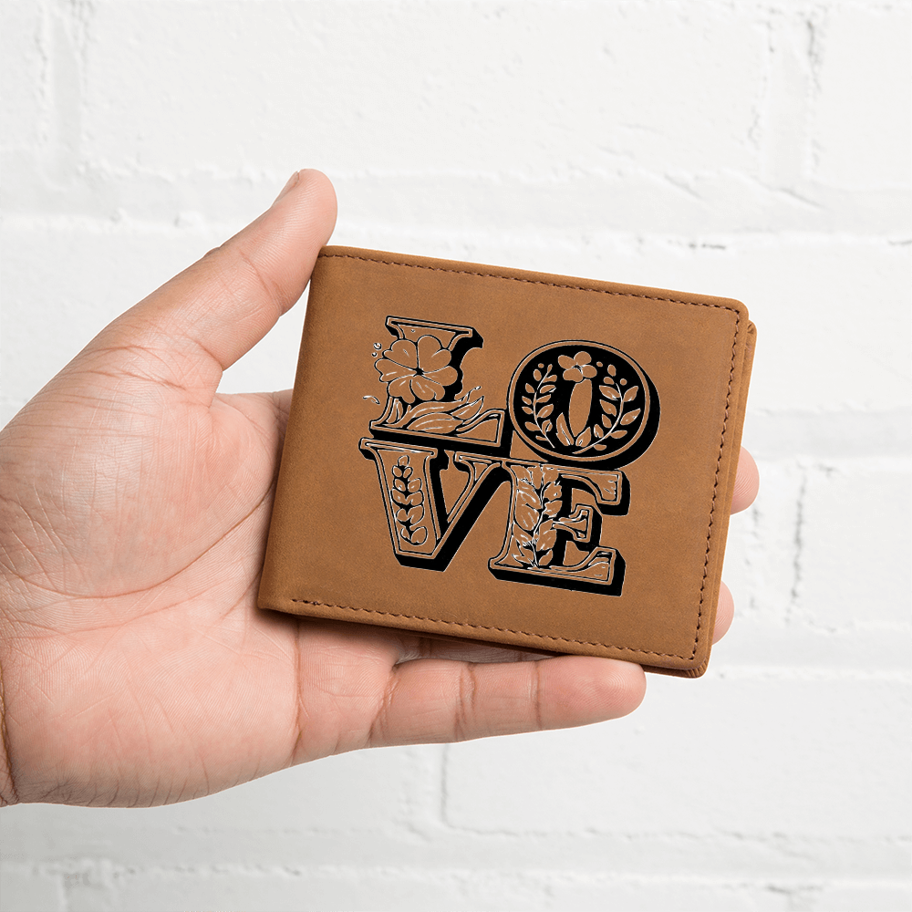 With Love Graphic Genuine Leather Wallet