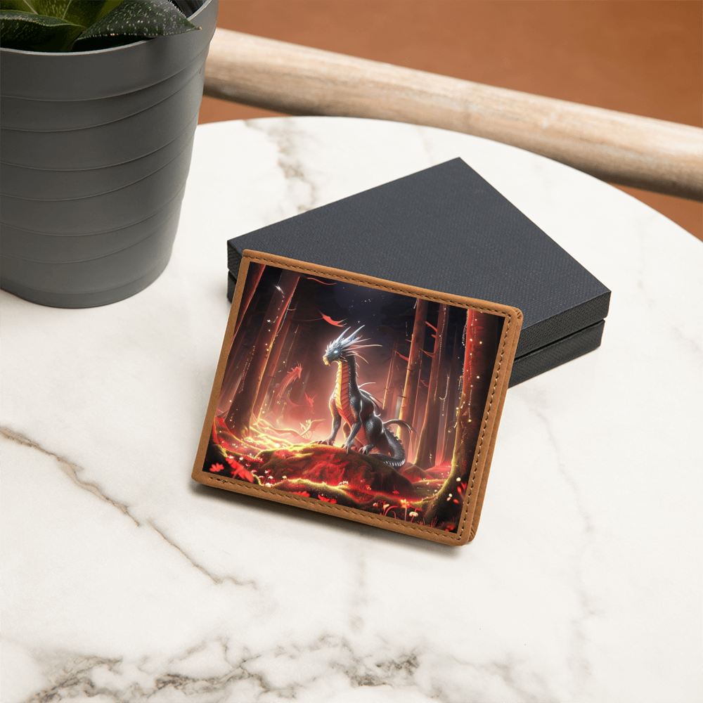 Men's Fiery Dragon Bifold Graphic Leather Wallet