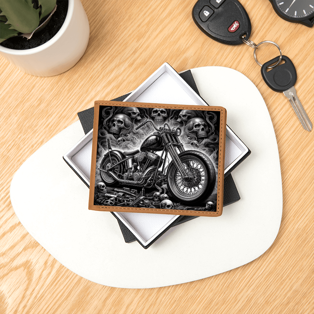 Gothic Motorcycle Genuine Leather Wallet