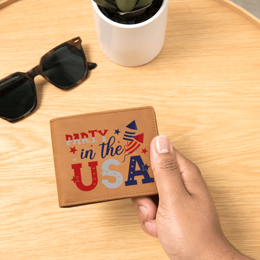 Party in the USA Genuine Leather Graphic Wallet