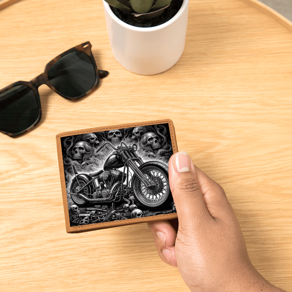 Gothic Motorcycle Genuine Leather Wallet