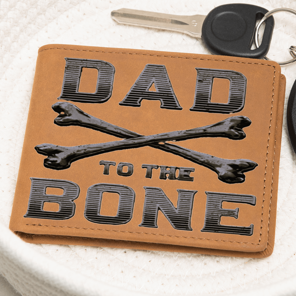 Dad to the Bone Brown Leather Graphic Wallet