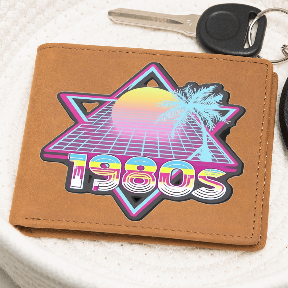 1980's Retro Style Brown Leather Wallet