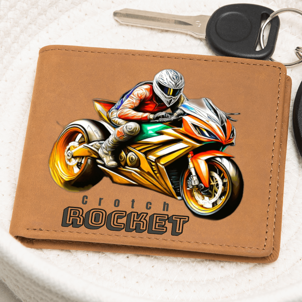 crotch rocket motorcycle helmets Crotch Rocket Motorcycle Rider Genuine Leather Wallet