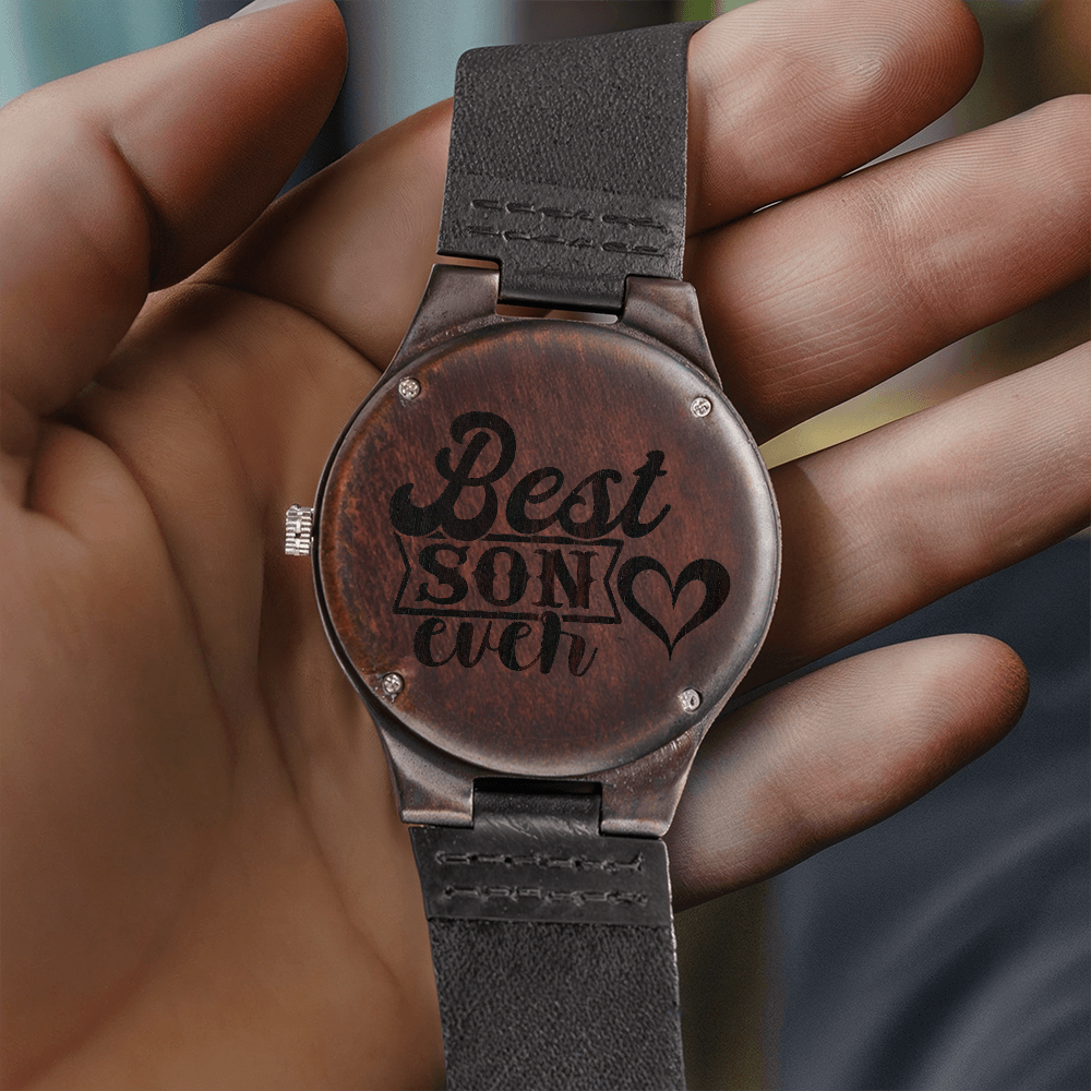 Best Son Ever Engraved Wooden Watch