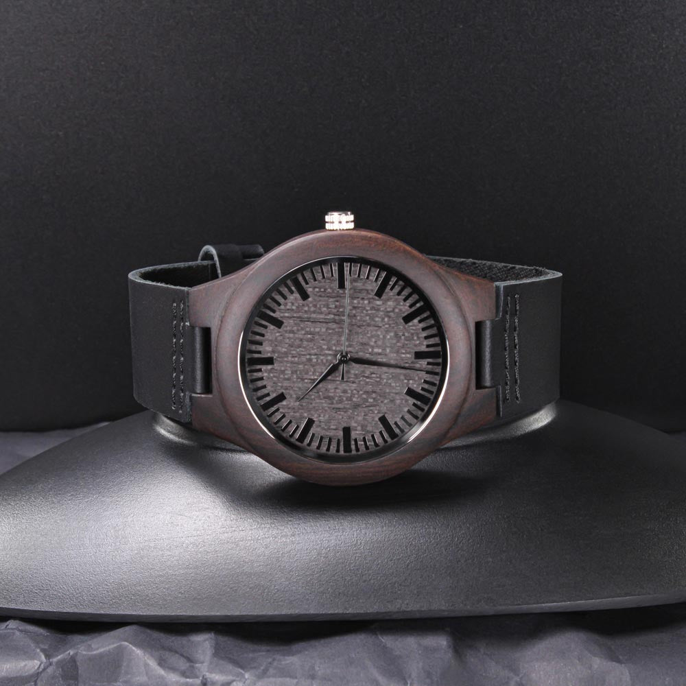 By His Wounds We Are Healed Faith Based Engraved Wooden Watch