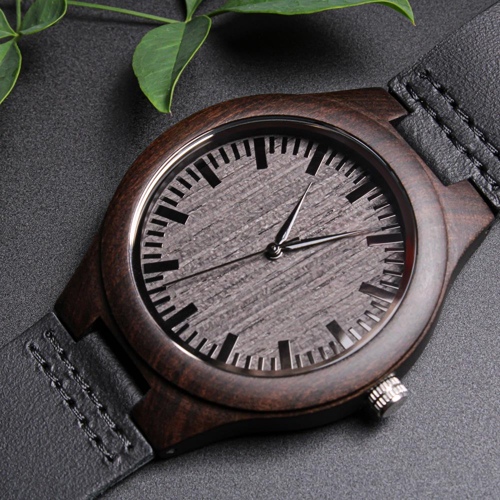 Biker Dad is Cooler Engraved Wooden Watch