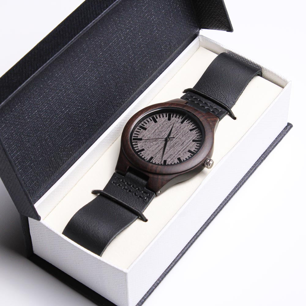 The Rod The Hook The Legend Fishing Engraved Wooden Watch
