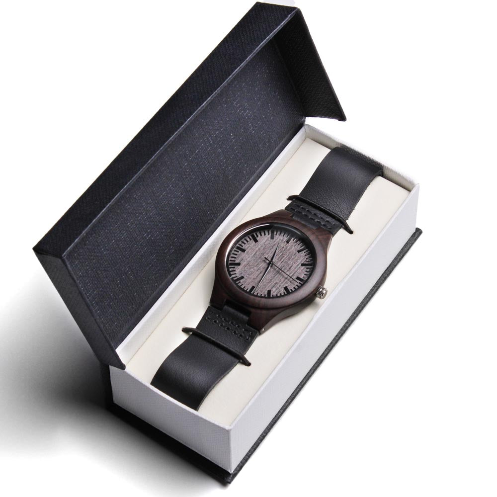 God is My Rock and My Salvation Faith Based Engraved Wooden Watch