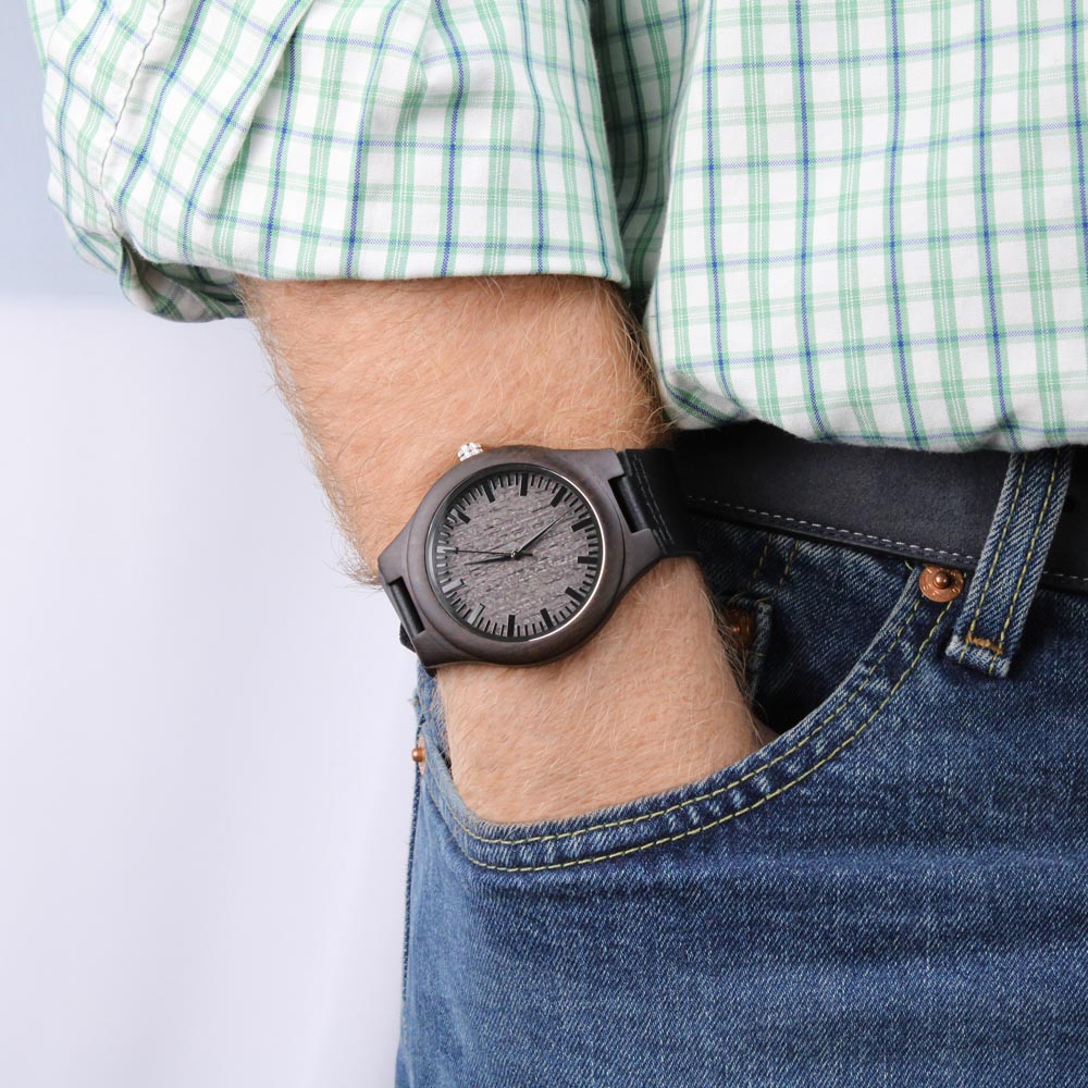 By His Wounds We Are Healed Faith Based Engraved Wooden Watch