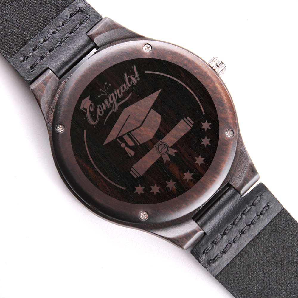 Congrats 2027 Graduate Engraved Wooden Watch