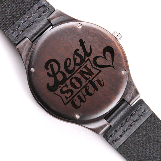 Best Son Ever Engraved Wooden Watch