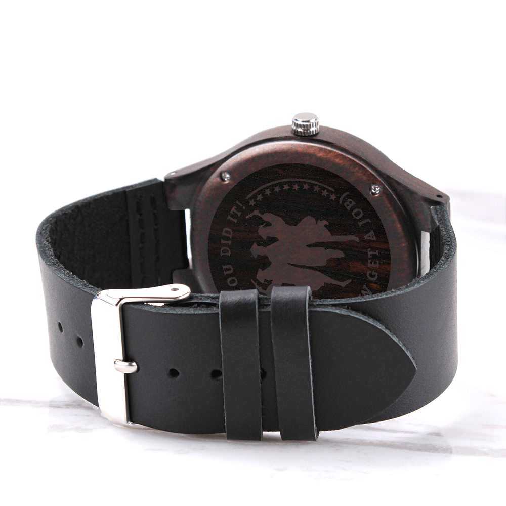 You Did It Now Get a Job Graduate Engraved Wooden Watch