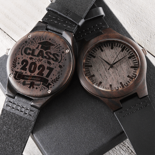 Class of 2027 Graduate Engraved Wooden Watch