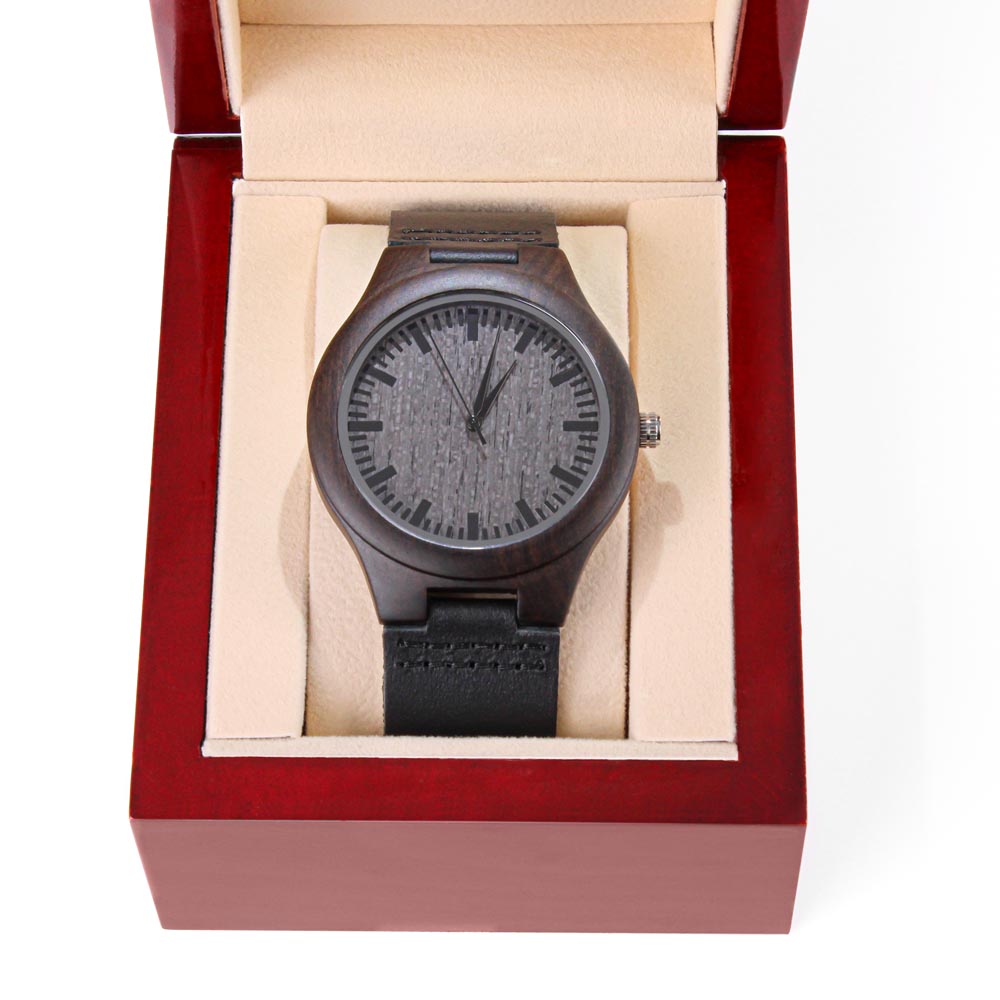 Be Strong and Courageous Faith Based Engraved Wooden Watch