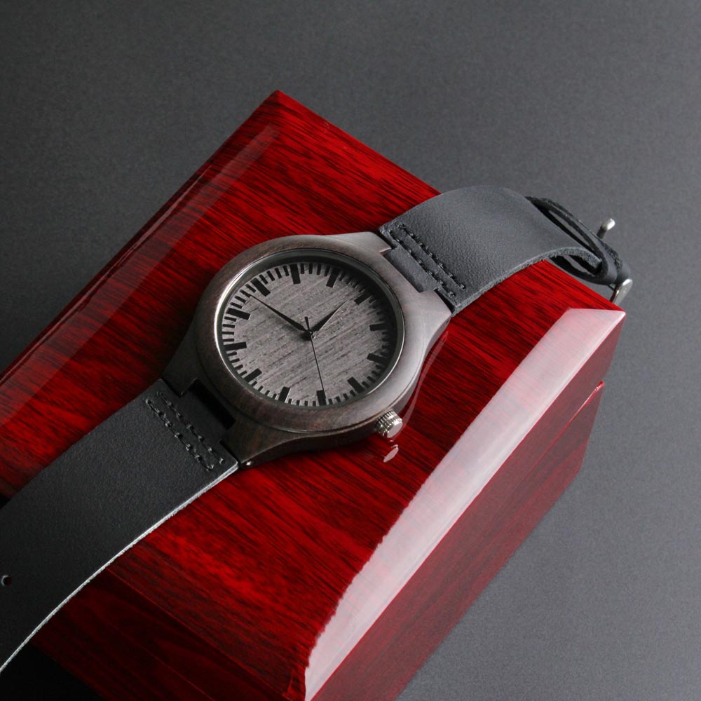 By His Wounds We Are Healed Faith Based Engraved Wooden Watch