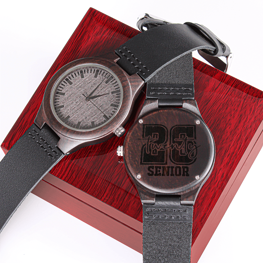 Senior 2026 Graduation Gift Engraved Wooden Watch