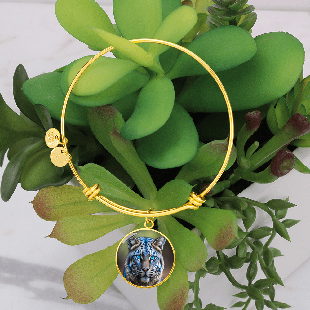 Blue Eyed Wildcat Round Graphic Bracelet