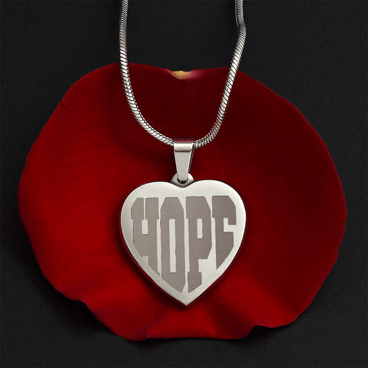 Heart Shaped Hope Engraved Heart Necklace