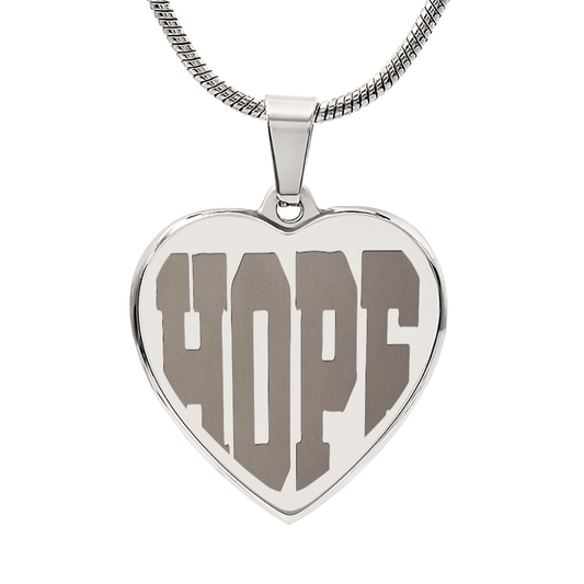 Heart Shaped Hope Engraved Heart Necklace