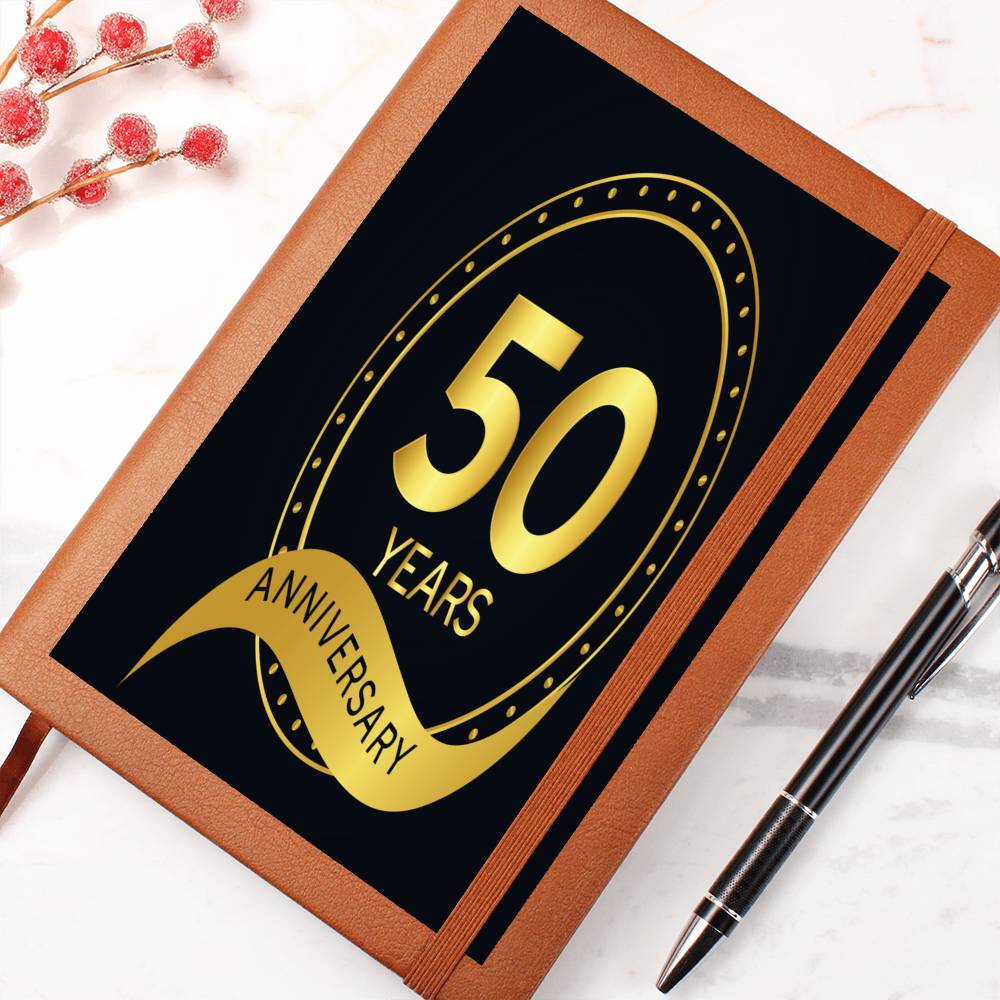 50 Years Anniversary Graphic Leather Journal