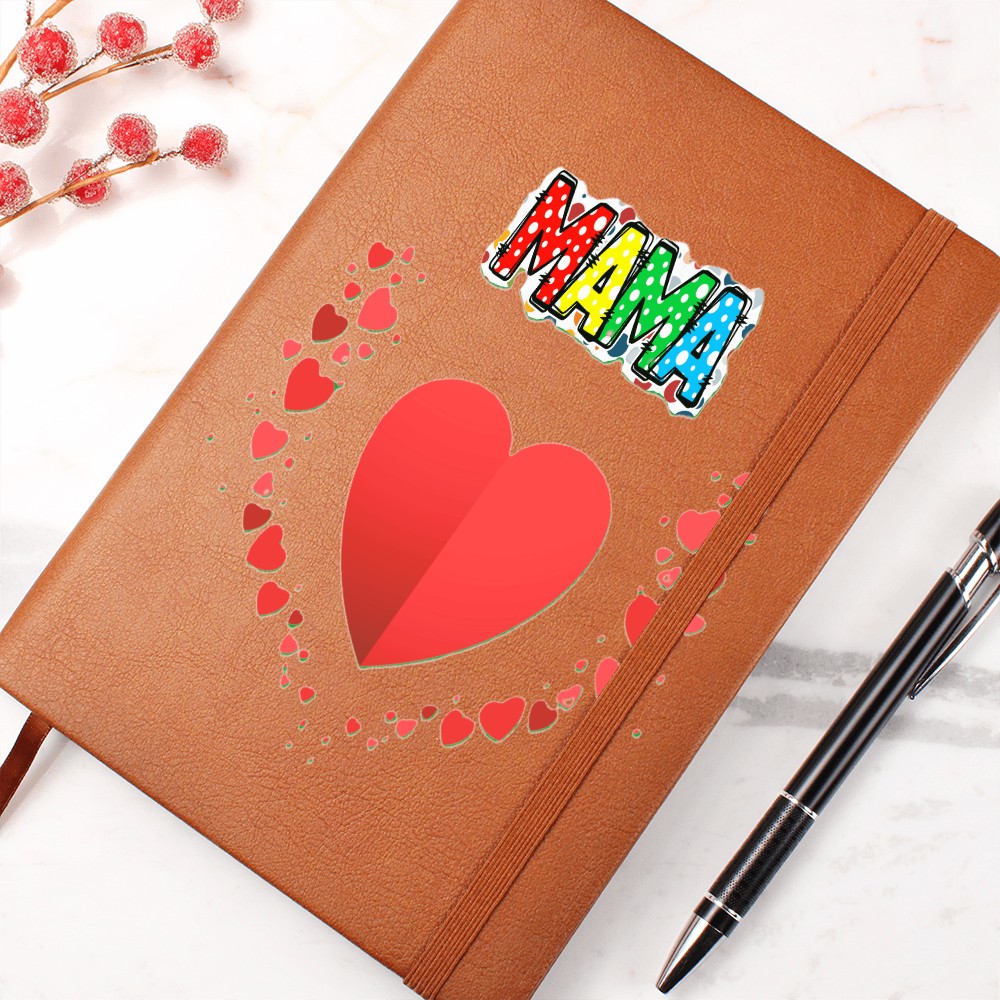 Mama with Hearts Graphic Leather Journal