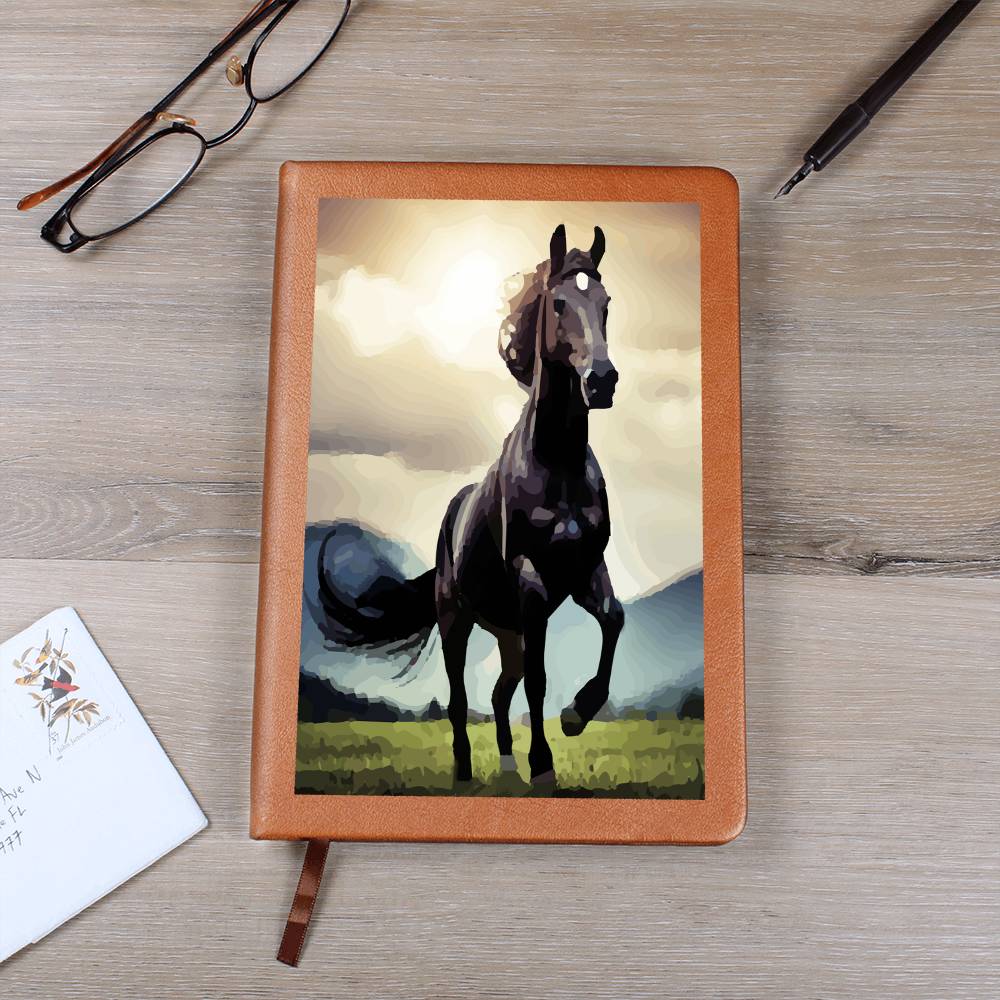 Wild Black Horse Brown Graphic Leather Journal