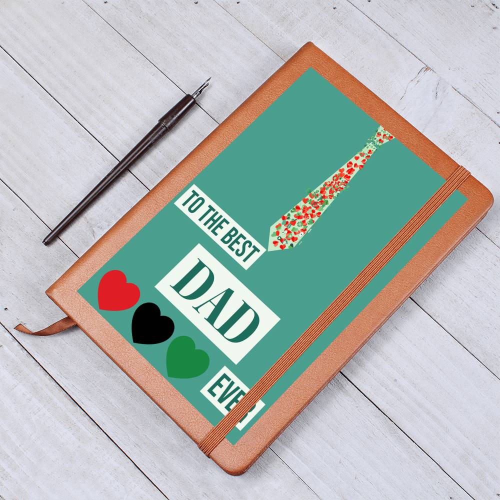 To the Best Dad Ever with Necktie Leather Journal