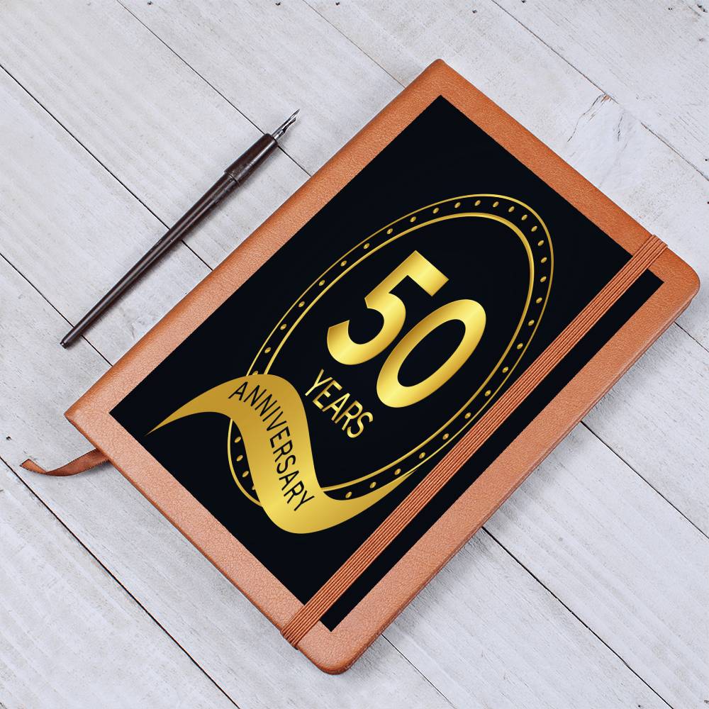 50 Years Anniversary Graphic Leather Journal