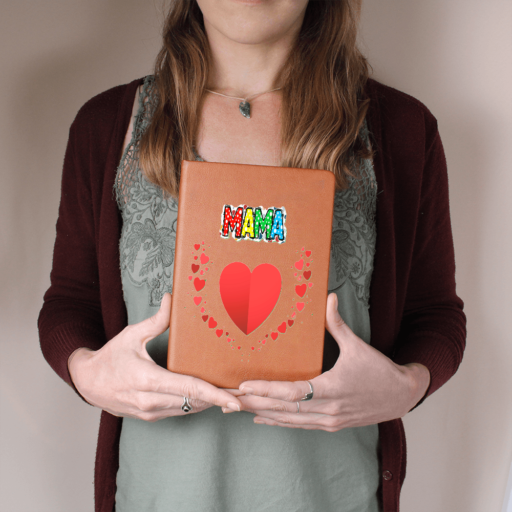 Mama with Hearts Graphic Leather Journal