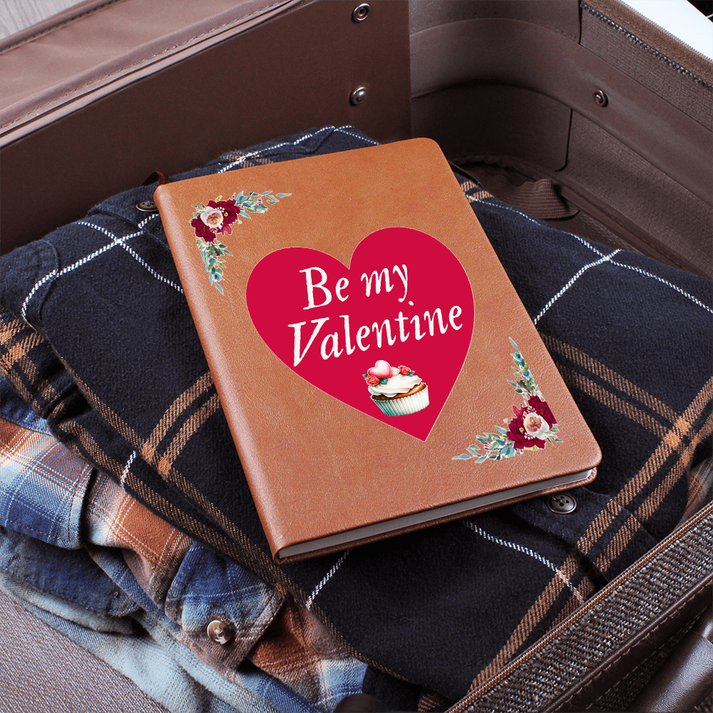 Be My Valentine Red Heart Brown Leather Journal