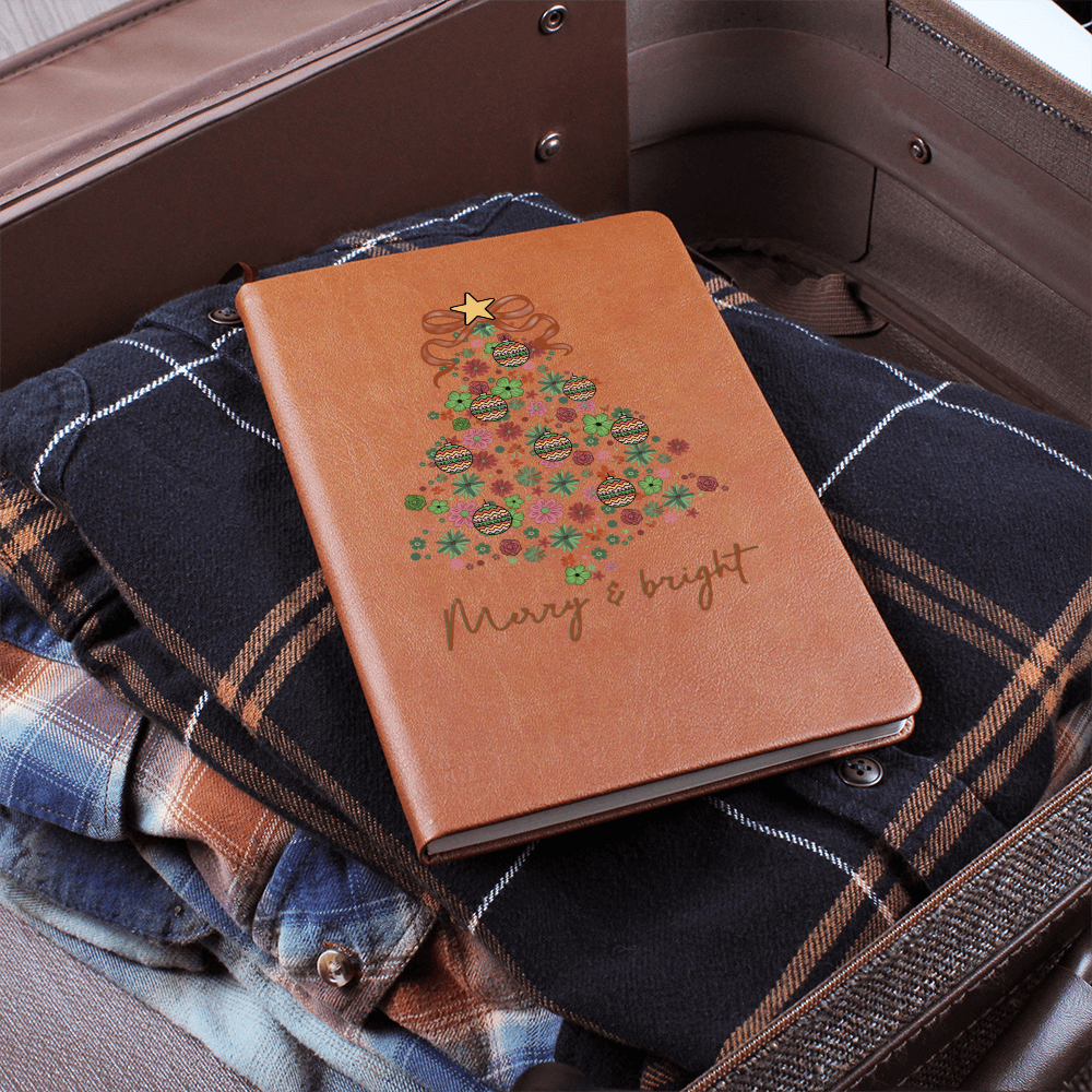 Christmas Merry & Bright Graphic Leather Journal