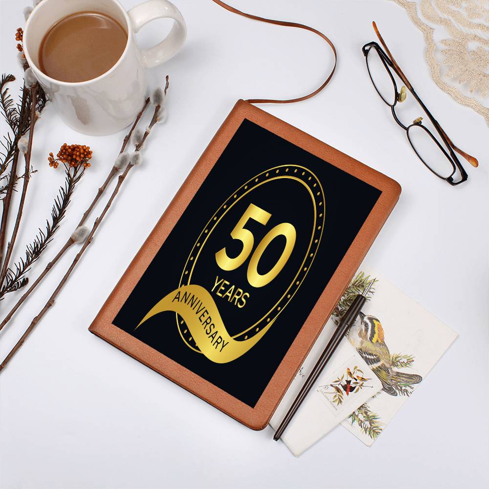 50 Years Anniversary Graphic Leather Journal