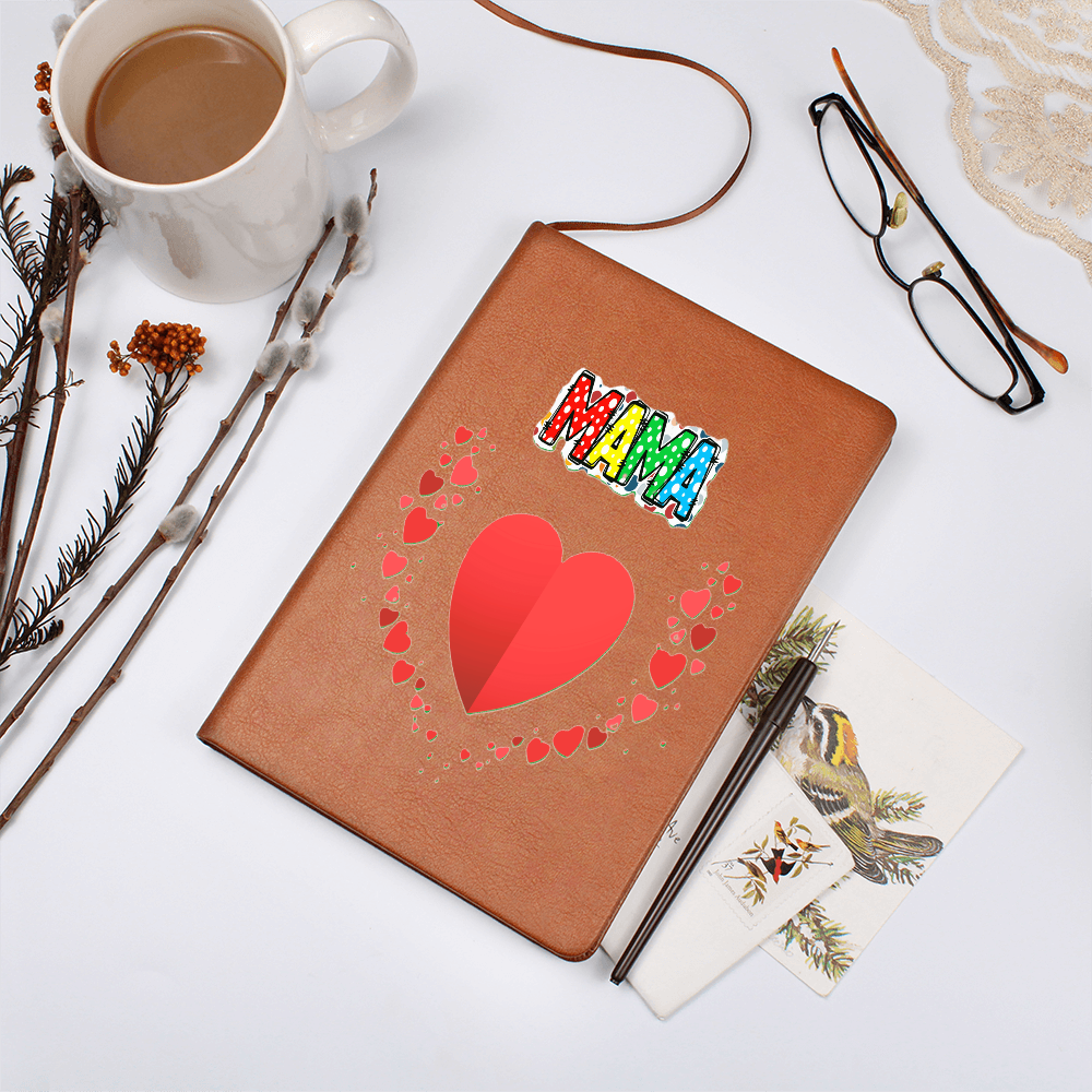 Mama with Hearts Graphic Leather Journal