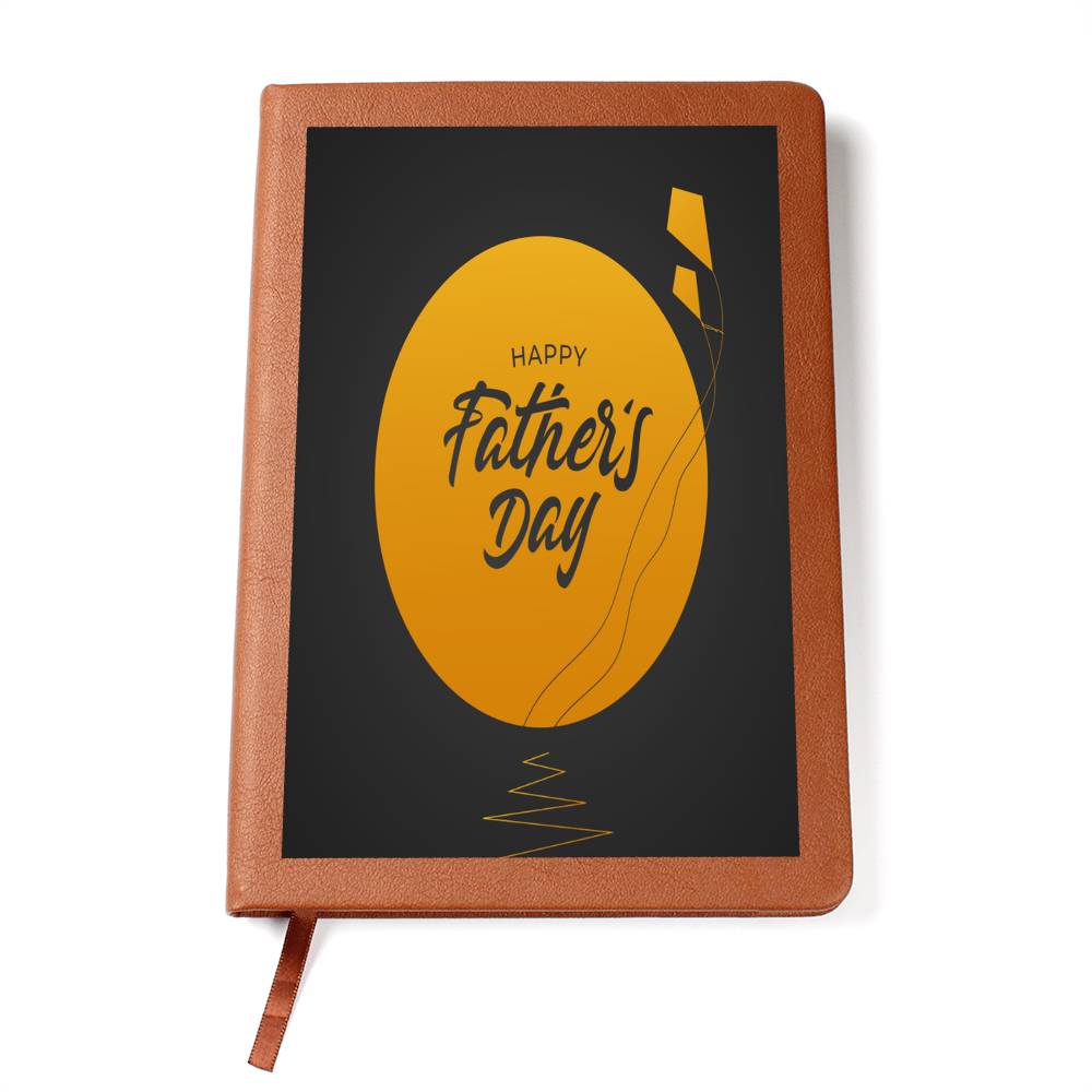 Happy Father's Day Black and Gold Leather Journal