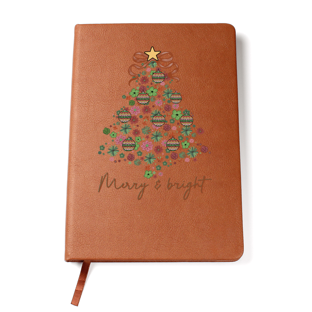 Christmas Merry & Bright Graphic Leather Journal